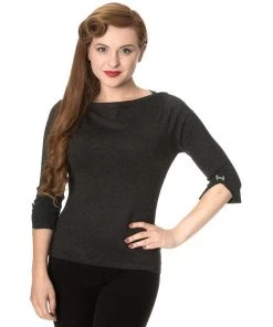 Women's Apparel Banned Addicted Sweater In Charcoal