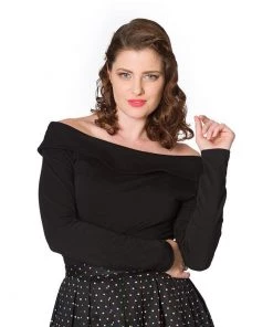 Women's Apparel Banned Bardot Love Top In Black