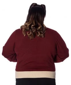 Banned Retro Bicycle Cardigan In Burgundy