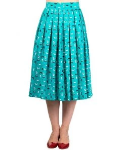 Women's Apparel Banned Bright Lights Kitty Skirt In Turquoise