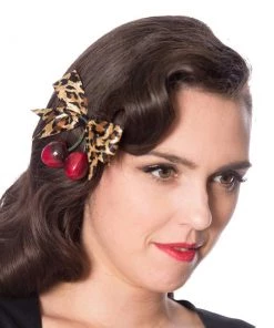 Banned Leopard & Cherries Hair Clip Set
