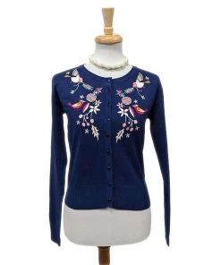 Banned Christmas Bird Cardigan In Navy Women's Apparel