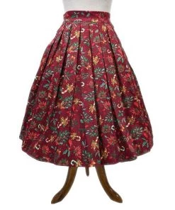 Banned Christmas Skirt In Burgundy