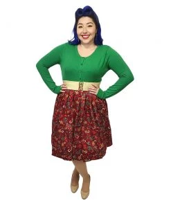 Banned Christmas Skirt In Burgundy