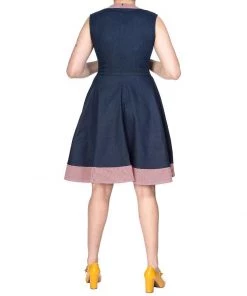 Women's Apparel Banned Diner Days Dress In Navy & Gingham