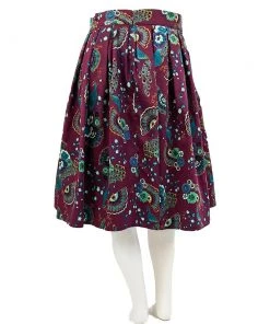 Banned Frankie Peacock Skirt In Burgundy Women's Apparel