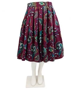 Banned Frankie Peacock Skirt In Burgundy Women's Apparel