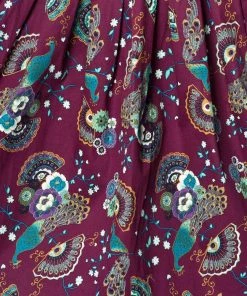 Banned Frankie Peacock Skirt In Burgundy Women's Apparel