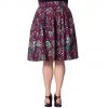 Banned Frankie Peacock Skirt In Burgundy Women's Apparel