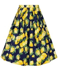 Banned Lemon Pleat Skirt In Navy Women's Apparel