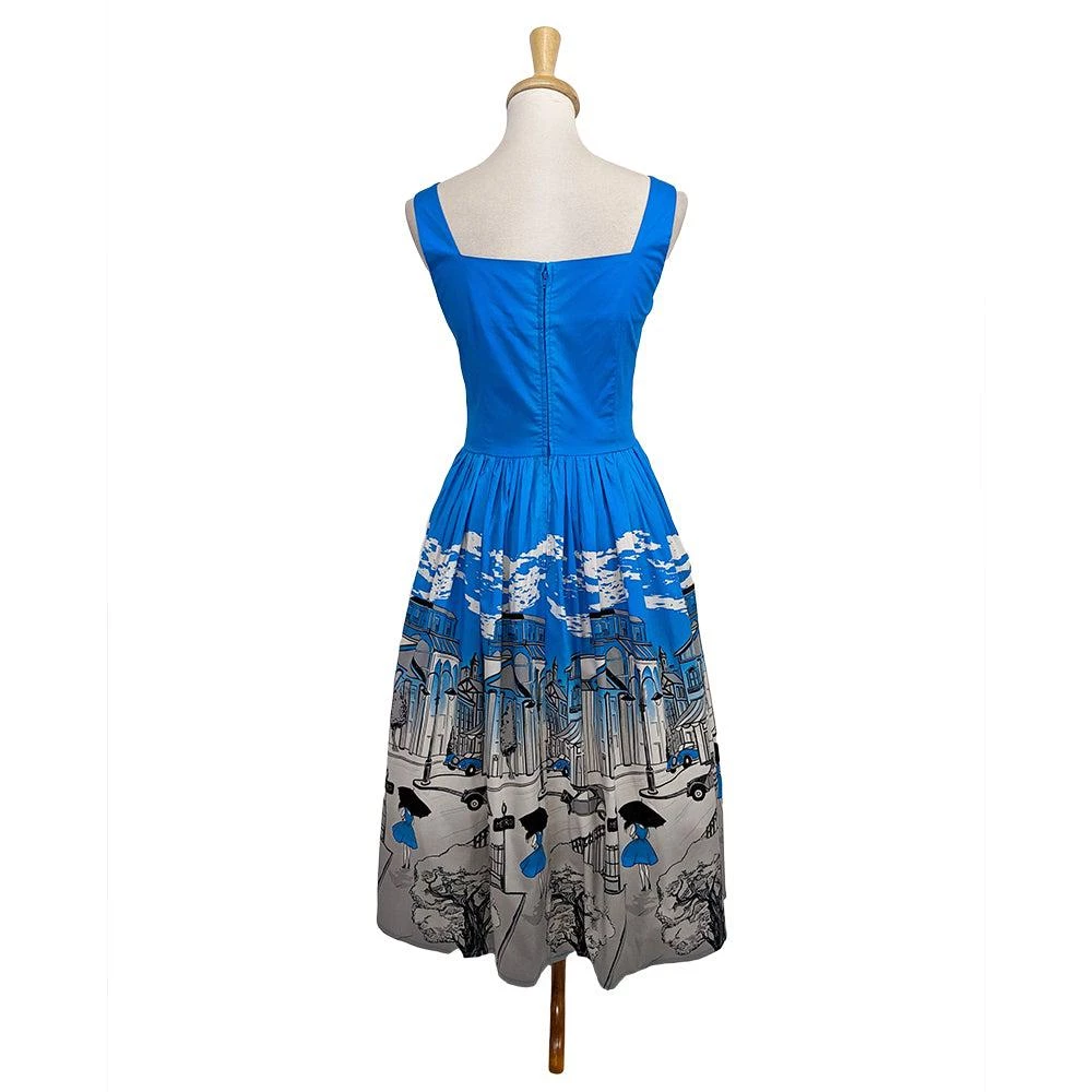 Women's Apparel Banned Apparel Paris Button Dress In Blue 4 Women's Apparel Banned Apparel Paris Button Dress In Blue