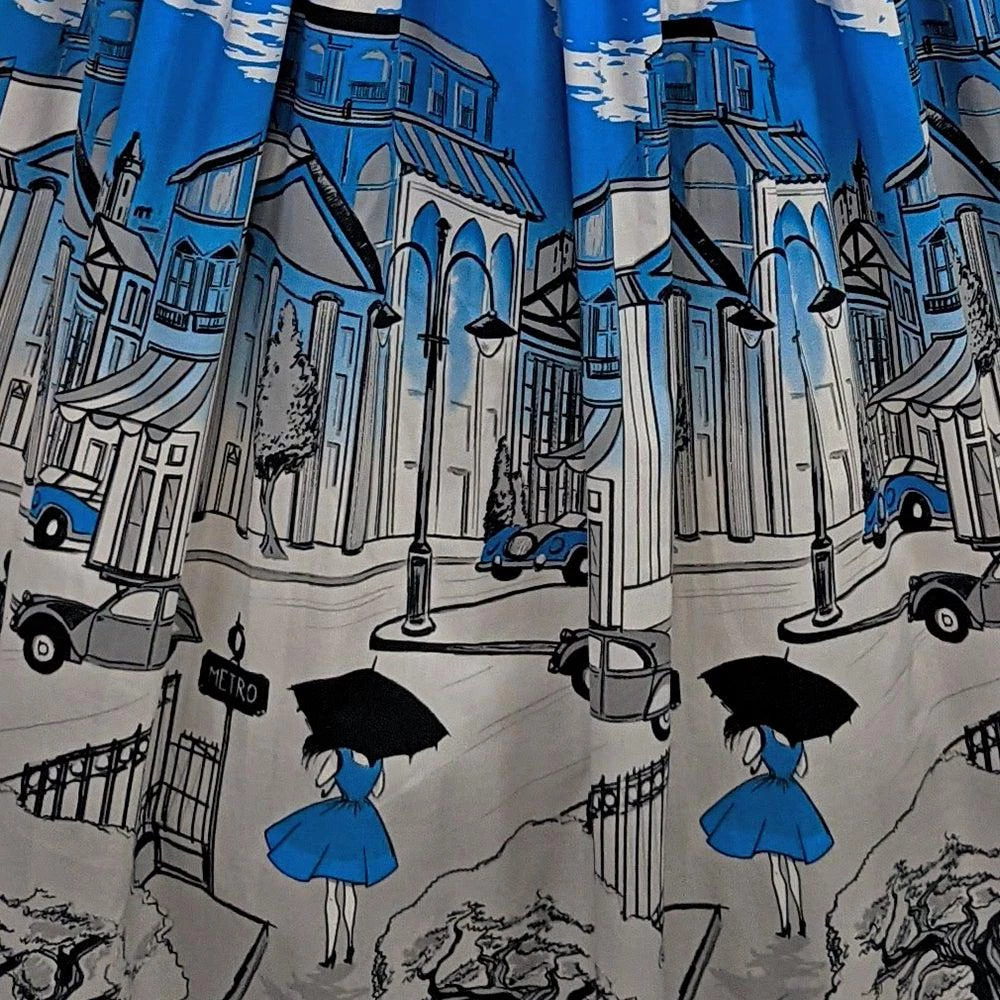 Women's Apparel Banned Apparel Paris Button Dress In Blue 8 Women's Apparel Banned Apparel Paris Button Dress In Blue