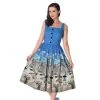 Women's Apparel Banned Apparel Paris Button Dress In Blue