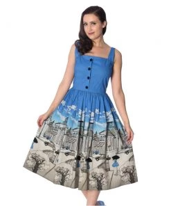 Women's Apparel Banned Apparel Paris Button Dress In Blue