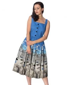 Women's Apparel Banned Apparel Paris Button Dress In Blue 11 Women's Apparel Banned Apparel Paris Button Dress In Blue