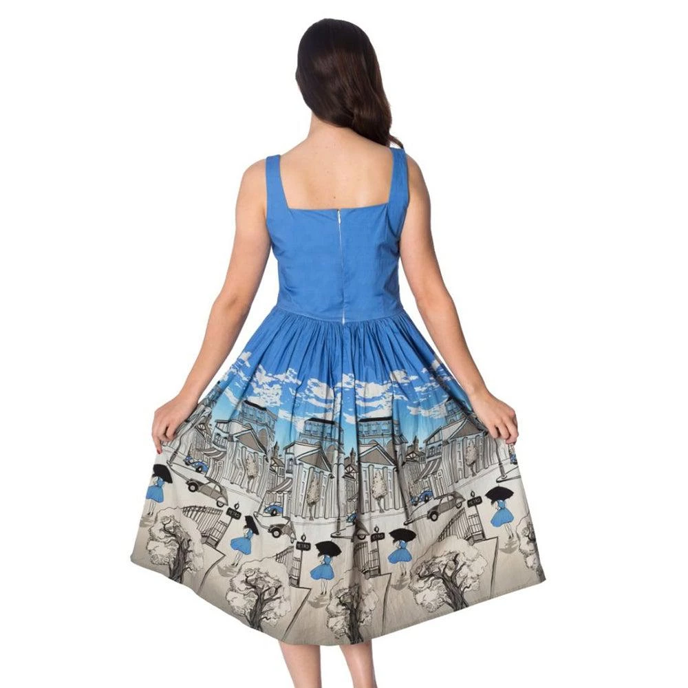 Women's Apparel Banned Apparel Paris Button Dress In Blue 7 Women's Apparel Banned Apparel Paris Button Dress In Blue