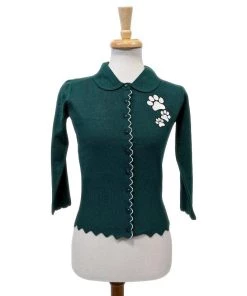 Banned Paw Print Cardigan In Green