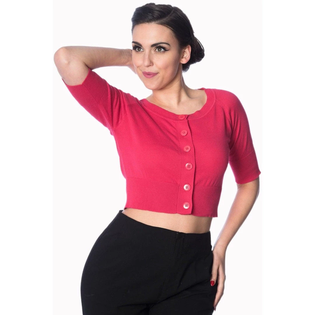 Banned Raven Cardigan In Hibiscus Women's Apparel 4 Banned Raven Cardigan In Hibiscus Women's Apparel