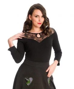 Banned Spider Nights Tops In Black