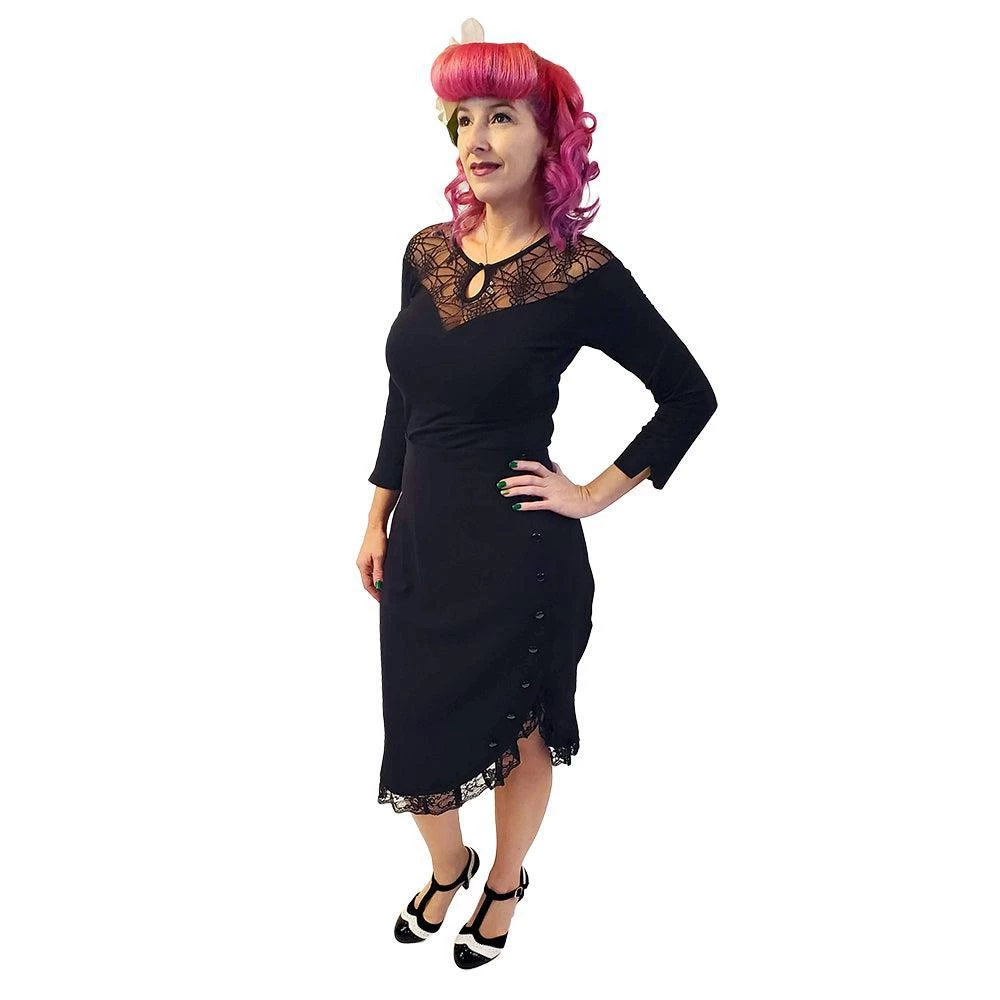 ChicStar Women's Apparel Miss Priss Pinup Ruffle Skirt In Black 3 ChicStar Women's Apparel Miss Priss Pinup Ruffle Skirt In Black