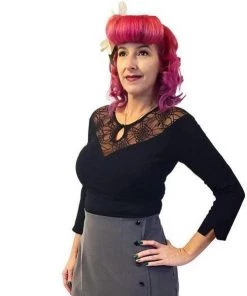 Banned Spider Nights Tops In Black