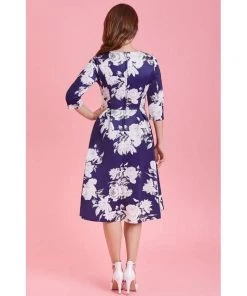 Dolly & Dotty Beatrix Swing Dress In White Rose Print