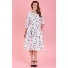 Dolly & Dotty Beatrix Swing Dress In Black Polka Dot Print Women's Apparel