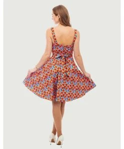 Eva Rose Sweetheart Dress In Berry Print