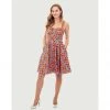 Eva Rose Sweetheart Dress In Berry Print