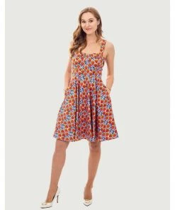 Eva Rose Sweetheart Dress In Berry Print