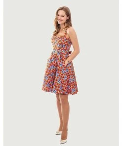 Eva Rose Sweetheart Dress In Berry Print