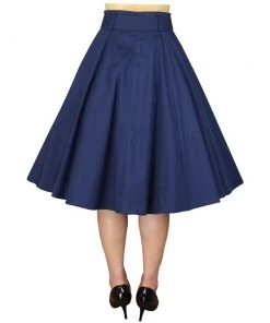 ChicStar Betty Bow Circle Skirt In Navy