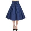 ChicStar Betty Bow Circle Skirt In Navy