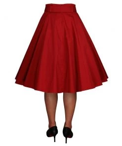 ChicStar Betty Bow Circle Skirt In Red