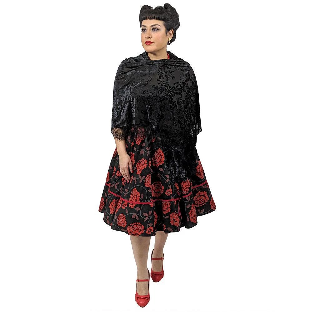 ChicStar Lace Stole Cape In Black Floral 4 ChicStar Lace Stole Cape In Black Floral