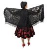 ChicStar Lace Stole Cape In Black Floral