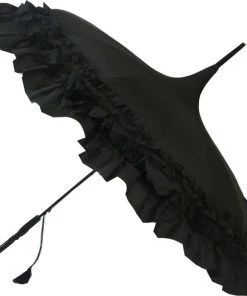 Women's Apparel Soake Classic Frilly Pagoda Umbrella In Black