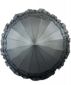 Women's Apparel Soake Classic Frilly Pagoda Umbrella In Black 8 Women's Apparel Soake Classic Frilly Pagoda Umbrella In Black