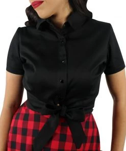 Women's Apparel Hemet Knotted Top In Black