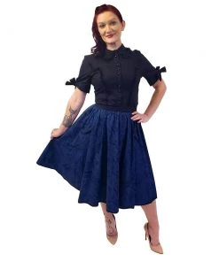 ChicStar Women's Apparel Twyla Twirl Skirt In Blue