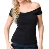 Glitz Glam And Rebellion Black Off-Shoulder Top
