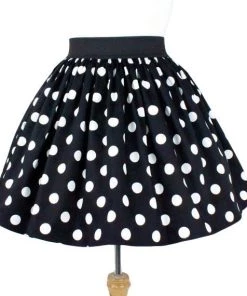 Women's Apparel Hemet Pleated Skirt In Black & White Polka Dot