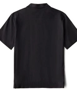 Glitz Glam And Rebellion Men's Bowling Shirt With Pink Flamingo Panel