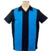 Glitz Glam And Rebellion GGR Men's Bowling Shirt In Black With Blue Panels