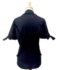 ChicStar Women's Apparel Lace Trimmed Blouse In Black