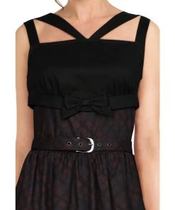 ChicStar Women's Apparel Strappy Swing Dress In Black & Purple Plaid