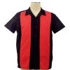 Glitz Glam And Rebellion Men's Bowling Shirt In Black With Red Panels Men's Apparel 1 Glitz Glam And Rebellion Men's Bowling Shirt In Black With Red Panels Men's Apparel