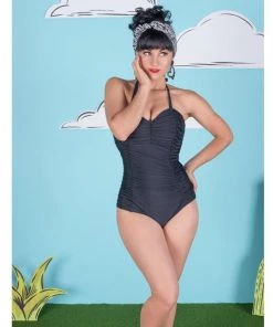 Women's Apparel Tatyana 1-Piece Swimsuit Ruched Rosie In Black 9 Women's Apparel Tatyana 1-Piece Swimsuit Ruched Rosie In Black