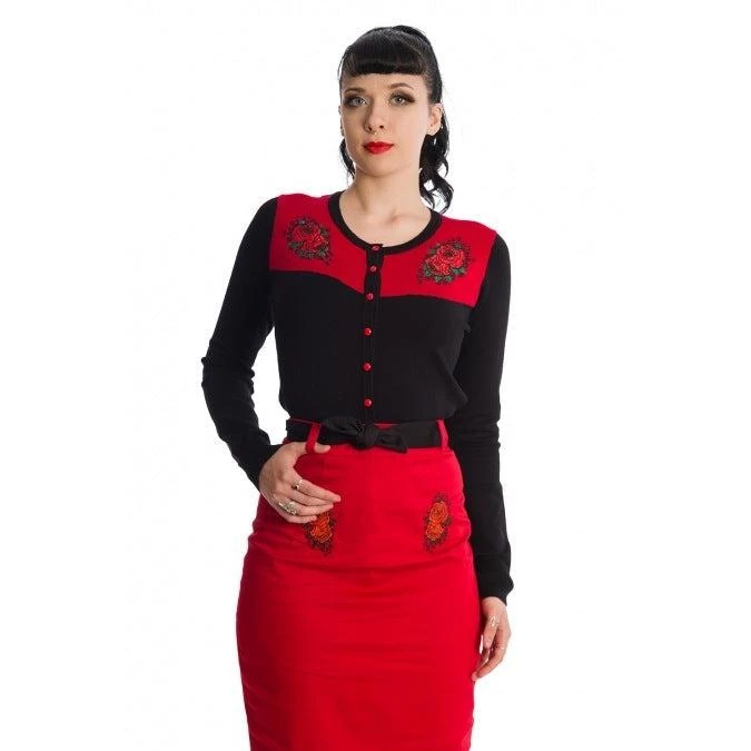Banned Blooming Rose Cardigan Women's Apparel 3 Banned Blooming Rose Cardigan Women's Apparel
