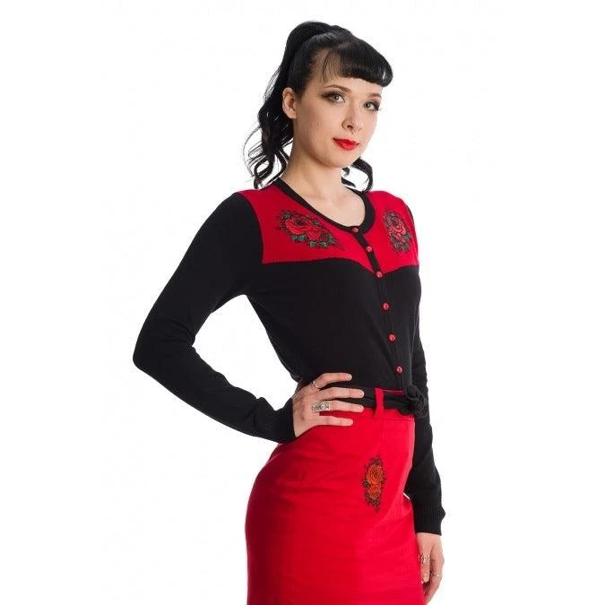 Banned Blooming Rose Cardigan Women's Apparel 5 Banned Blooming Rose Cardigan Women's Apparel